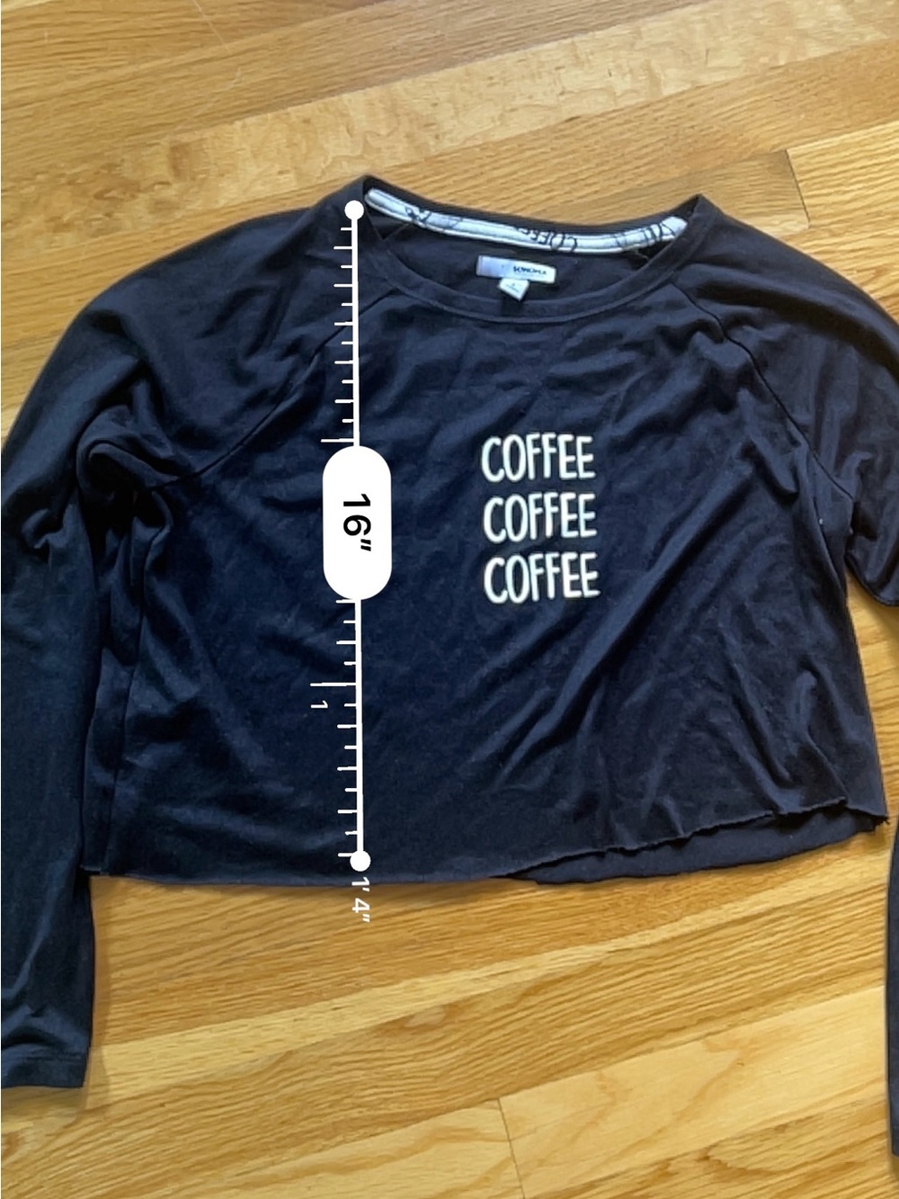 Sonoma Black Long-Sleeve Top with "Coffee Coffee Coffee" Print - Picture 5 of 5